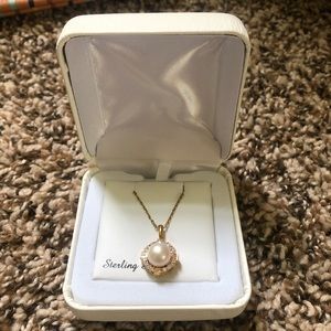 Pearl Pendant with 14k over silver